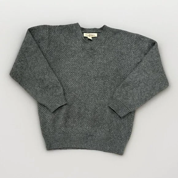 Tommy Bahama Long Sleeve V Neck Cashmere Sweater Men's Size Large Grey Knit - Picture 1 of 9